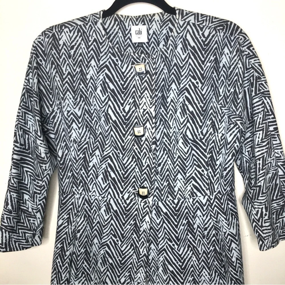 CAbi Zig Zag Chevron Zebra Ponte‎ Knit Jacket Coat